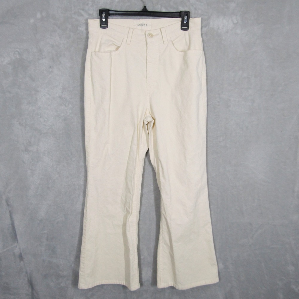 The Great. Corduroy Flare Leg Pants Size 29 Ecru Beige Women's Casual Trousers